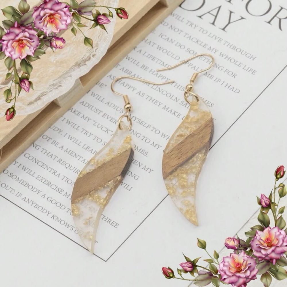 Two Tone‎ Geometric Drop Earrings